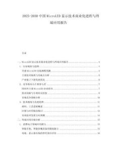 2025-2030中國MicroLED顯示技術(shù)商業(yè)化進程與終端應(yīng)用報告