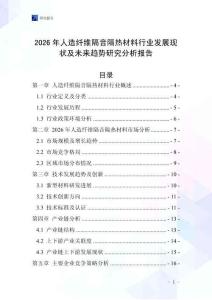 2026年人造纖維隔音隔熱材料行業發展現狀及未來趨勢研究分析報告