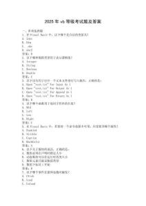 2025年vb等级考试题及答案