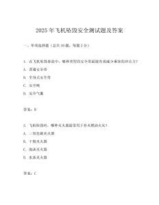2025年飛機(jī)墜毀安全測(cè)試題及答案