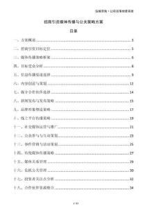 招商引资媒体传播与公关策略方案