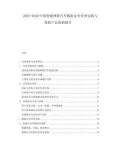 2025-2030中國智能網(wǎng)聯(lián)汽車數(shù)據(jù)安全管理實踐與保險產(chǎn)品創(chuàng)新報告