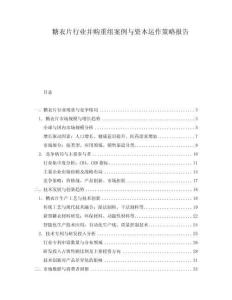 糖衣片行業(yè)并購(gòu)重組案例與資本運(yùn)作策略報(bào)告