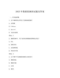 2025年數據挖掘面試題及答案