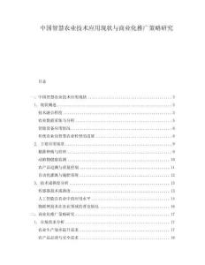中國(guó)智慧農(nóng)業(yè)技術(shù)應(yīng)用現(xiàn)狀與商業(yè)化推廣策略研究