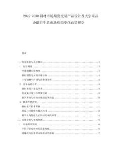 2025-2030鋼材市場(chǎng)期貨交易產(chǎn)品設(shè)計(jì)及大宗商品金融衍生品市場(chǎng)格局變化前景規(guī)劃
