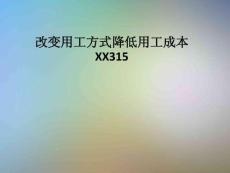 改變用工方式降低用工成本XX315