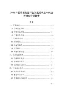 2026年西樂(lè)器制造行業(yè)發(fā)展現(xiàn)狀及未來(lái)趨勢(shì)研究分析報(bào)告