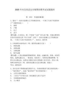 2025年河北省武安市輔警招聘考試試題題庫附答案詳解（完整版）