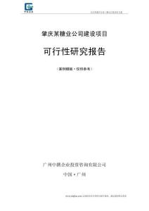 肇慶某糖業公司建設項目可行性報告范本
