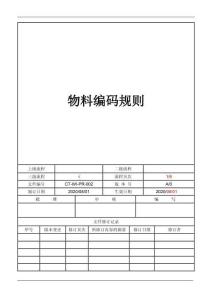 ERP物料編碼規(guī)則