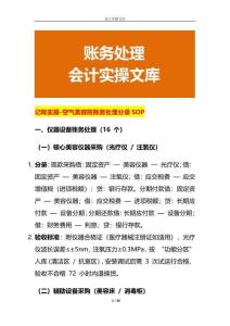記賬實操-空氣美容院賬務處理分錄SOP
