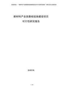 新材料產業園基礎設施建設項目可行性研究報告