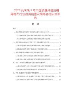 2025及未來5年中國玻璃纖維抗堿網(wǎng)格布行業(yè)投資前景及策略咨詢研究報告