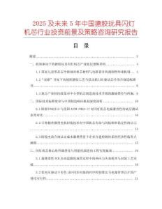 2025及未來5年中國(guó)搪膠玩具閃燈機(jī)芯行業(yè)投資前景及策略咨詢研究報(bào)告