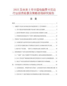 2025及未來5年中國電腦賈卡花邊行業(yè)投資前景及策略咨詢研究報告