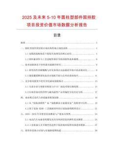 2025及未來5-10年圓柱型部件固持膠項目投資價值市場數據分析報告