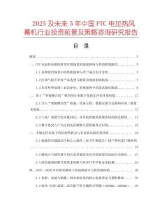 2025及未來5年中國PTC電加熱風幕機行業(yè)投資前景及策略咨詢研究報告