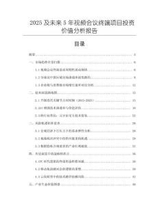 2025及未來5年視頻會(huì)議終端項(xiàng)目投資價(jià)值分析報(bào)告