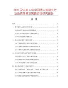 2025及未來5年中國低中速梭頭行業(yè)投資前景及策略咨詢研究報告