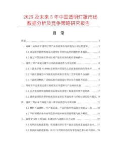 2025及未來5年中國透明燈罩市場數據分析及競爭策略研究報告
