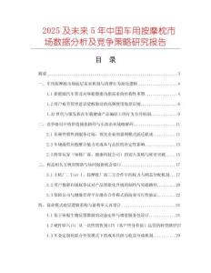 2025及未來(lái)5年中國(guó)車(chē)用按摩枕市場(chǎng)數(shù)據(jù)分析及競(jìng)爭(zhēng)策略研究報(bào)告