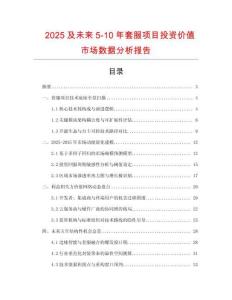 2025及未來(lái)5-10年套服項(xiàng)目投資價(jià)值市場(chǎng)數(shù)據(jù)分析報(bào)告