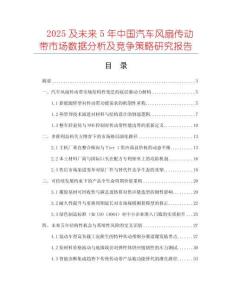2025及未來5年中國汽車風扇傳動帶市場數據分析及競爭策略研究報告