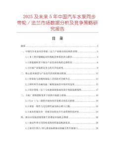 2025及未來5年中國汽車水泵同步帶輪／法蘭市場數(shù)據(jù)分析及競爭策略研究報(bào)告