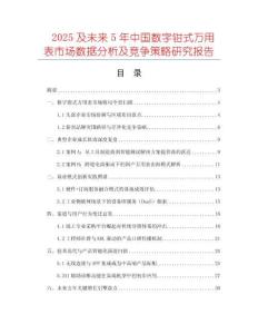 2025及未來5年中國數(shù)字鉗式萬用表市場數(shù)據(jù)分析及競爭策略研究報告