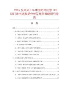 2025及未來5年中國貼片防水LED軟燈條市場數(shù)據(jù)分析及競爭策略研究報告