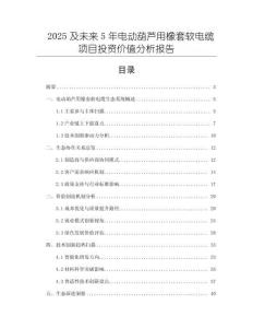 2025及未來5年電動葫蘆用橡套軟電纜項目投資價值分析報告