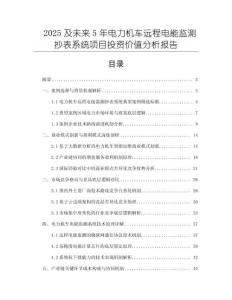2025及未來5年電力機車遠程電能監(jiān)測抄表系統(tǒng)項目投資價值分析報告