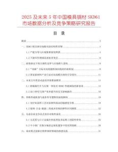 2025及未來(lái)5年中國(guó)模具鋼材SKD61市場(chǎng)數(shù)據(jù)分析及競(jìng)爭(zhēng)策略研究報(bào)告