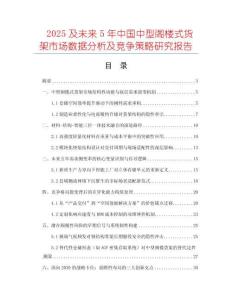 2025及未来5年中国中型阁楼式货架市场数据分析及竞争策略研究报告