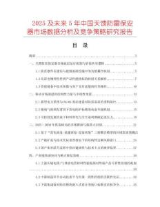 2025及未來(lái)5年中國(guó)天饋防雷保安器市場(chǎng)數(shù)據(jù)分析及競(jìng)爭(zhēng)策略研究報(bào)告