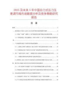 2025及未來5年中國自力式壓力壓差調(diào)節(jié)閥市場數(shù)據(jù)分析及競爭策略研究報告