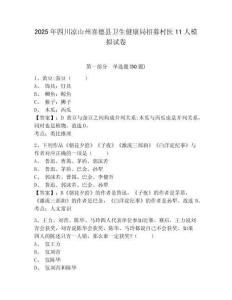 2025年四川涼山州喜德縣衛(wèi)生健康局招募村醫(yī)11人模擬試卷完整答案詳解
