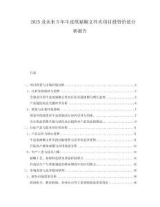 2025及未來5年牛皮紙裱糊文件夾項(xiàng)目投資價(jià)值分析報(bào)告