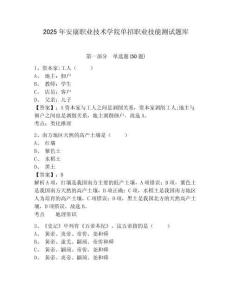 2025年安康職業(yè)技術(shù)學(xué)院單招職業(yè)技能測試題庫附參考答案詳解【考試直接用】