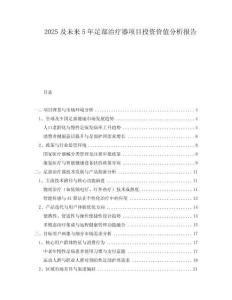 2025及未來5年足部治療器項目投資價值分析報告