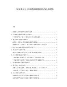 2025及未來5年柄軸項目投資價值分析報告