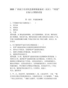 2025廣西南寧市賓陽縣新橋鎮(zhèn)儲備村（社區(qū)）“兩委”后備人才模擬試卷及1套參考答案詳解