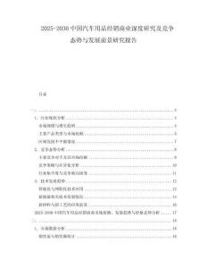 2025-2030中國汽車用品經(jīng)銷商業(yè)深度研究及競爭態(tài)勢與發(fā)展前景研究報(bào)告
