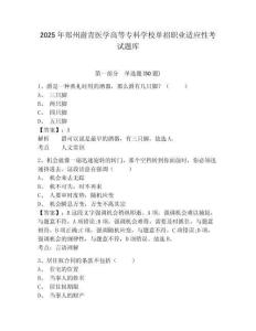 2025年鄭州澍青醫(yī)學(xué)高等專科學(xué)校單招職業(yè)適應(yīng)性考試題庫附參考答案詳解（奪分金卷）