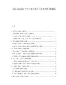 2025及未來5年紅寶石項鏈項目投資價值分析報告