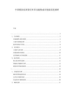 中國模塊化智慧燈桿多功能集成市場接受度調(diào)研