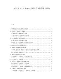 2025及未來(lái)5年契型刀項(xiàng)目投資價(jià)值分析報(bào)告