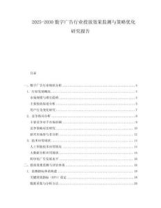 2025-2030數(shù)字廣告行業(yè)投放效果監(jiān)測與策略優(yōu)化研究報告