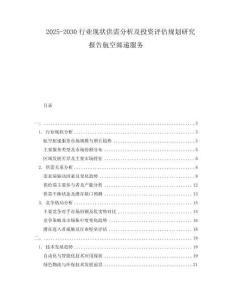 2025-2030行業(yè)現(xiàn)狀供需分析及投資評估規(guī)劃研究報(bào)告航空郵遞服務(wù)
